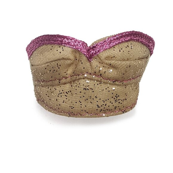 Barbie Glitter Bustier & Bra Top Gold Blue Fashionista Doll Clothing Collectible - Picture 3 of 5